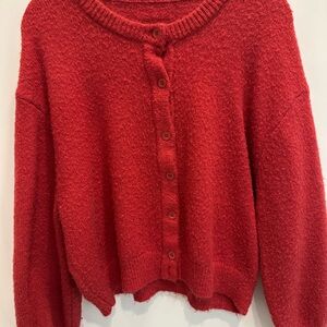 Daily Drills Vibrant Red Cardigan